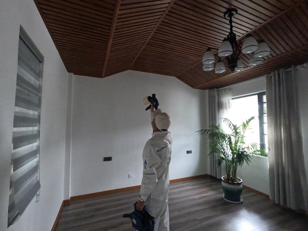 蒼山別墅民宿除甲醛治理施工現(xiàn)場(chǎng)